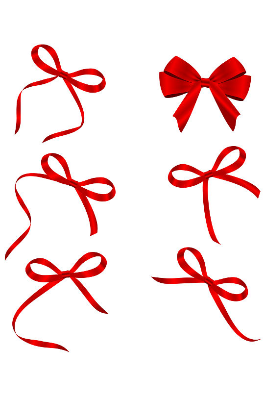 红蝴蝶结丝带免抠素材