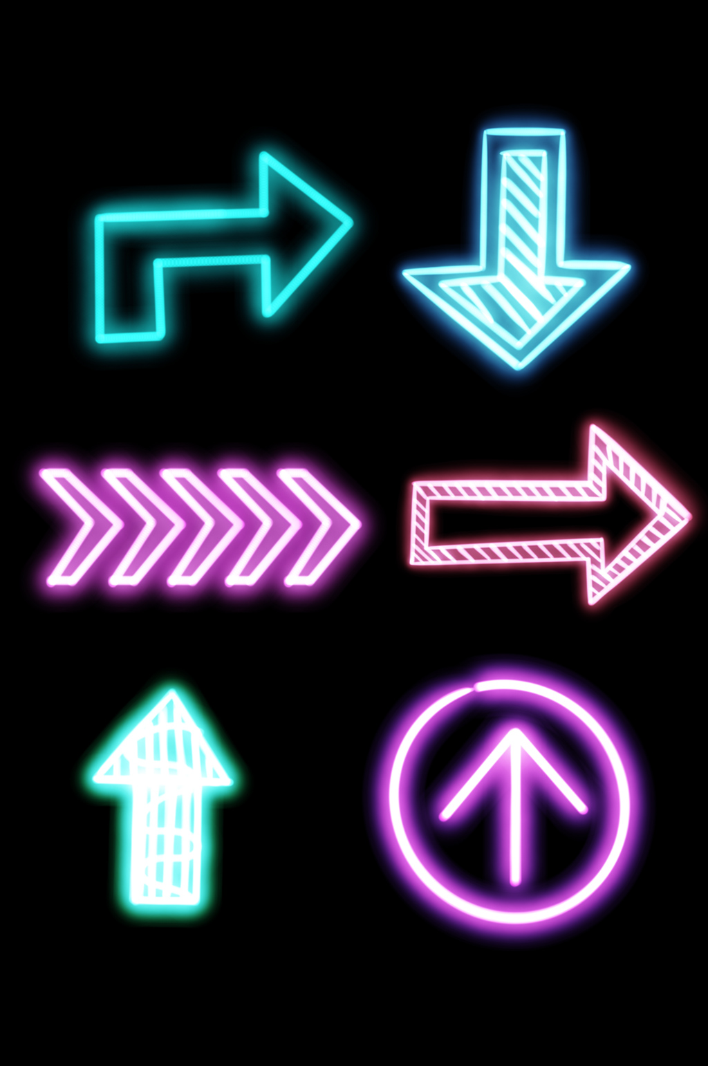 发光箭头荧光卡通霓虹灯