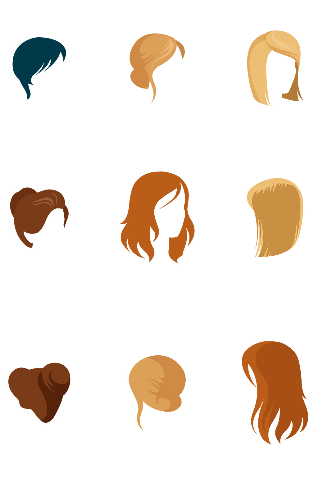 各种头发发型免抠素材
