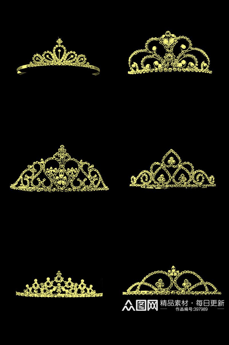 金色皇冠透明素材免抠素材