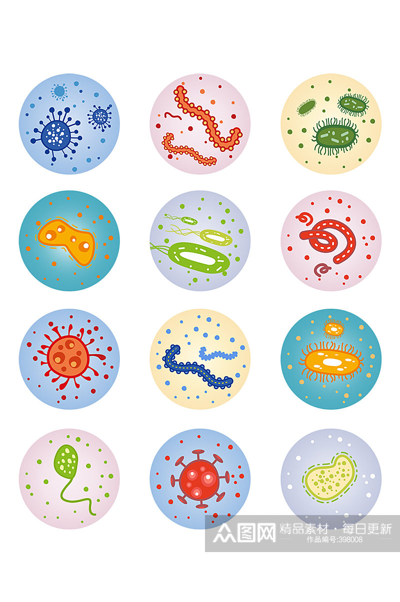 细菌图标细胞素材元素素材