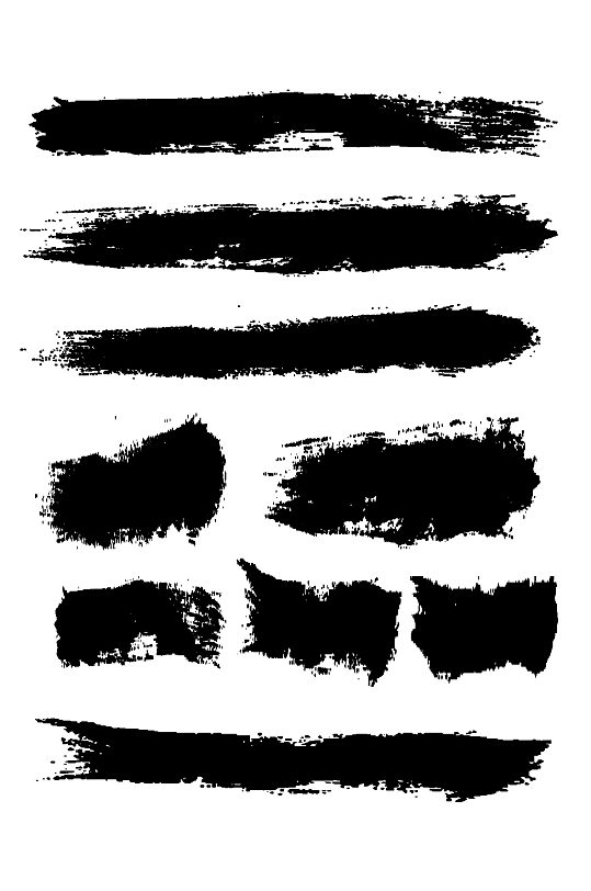 黑色毛笔笔触免抠