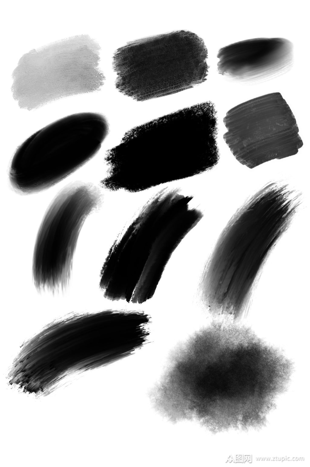水墨墨迹涂抹效果素材