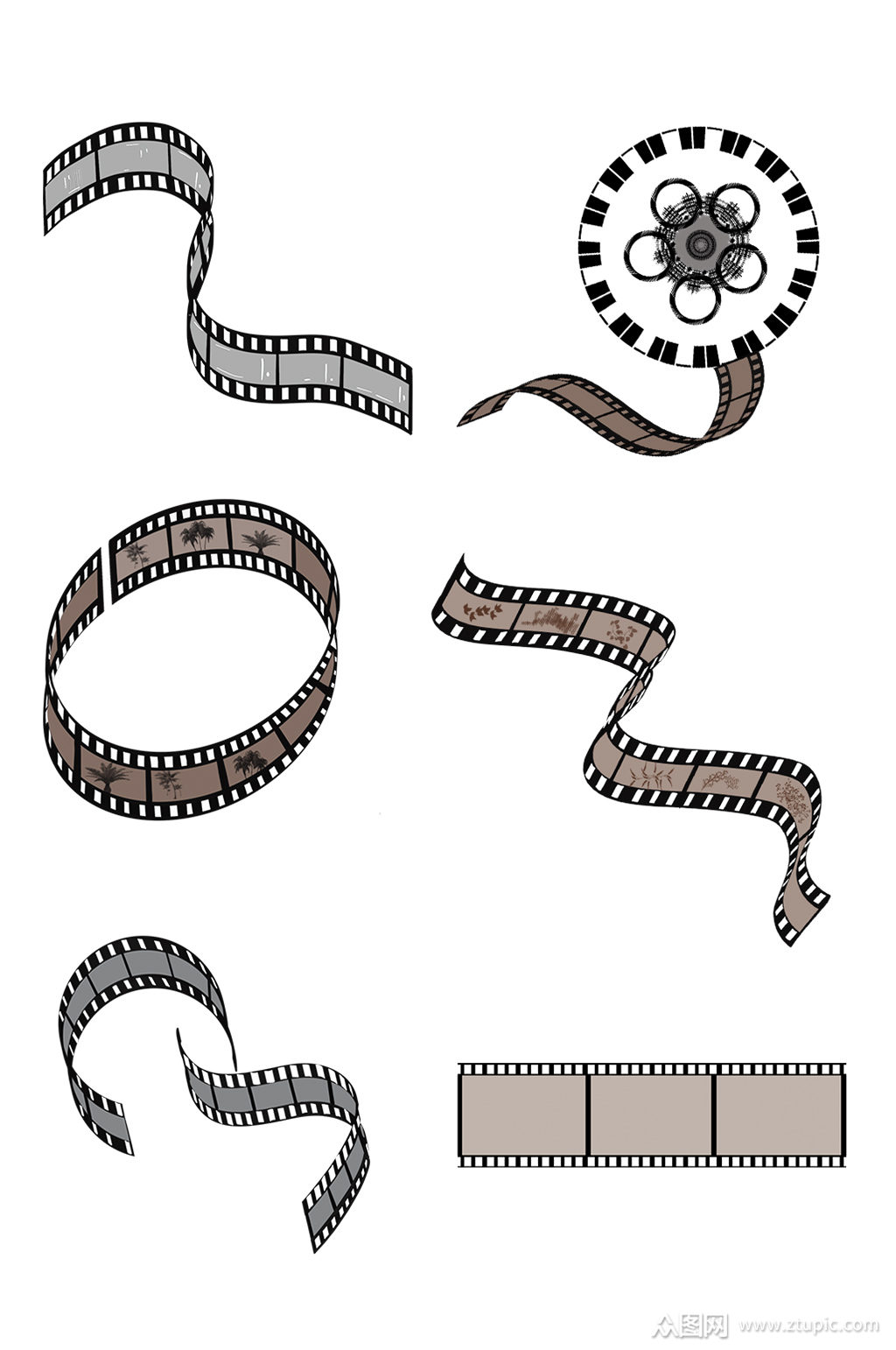 电影胶卷卷轴插画素材