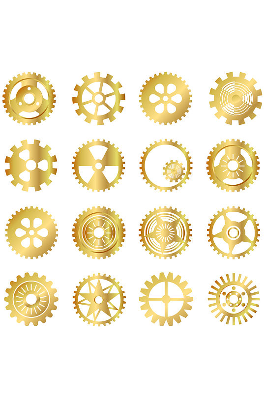 金色金属齿轮图标元素