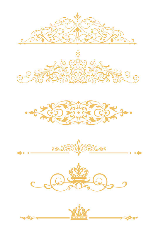 欧式金色边框元素免抠