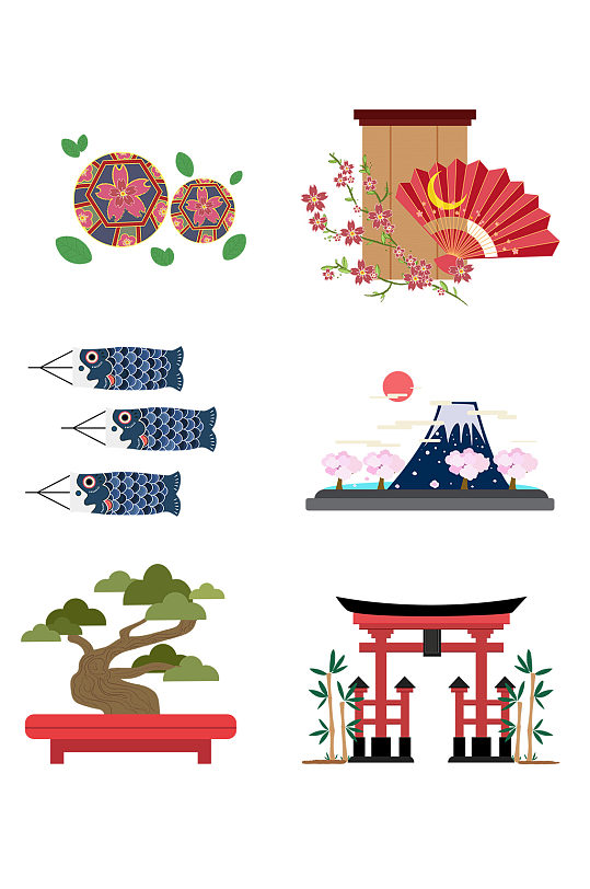 日本旅行地图日本元素