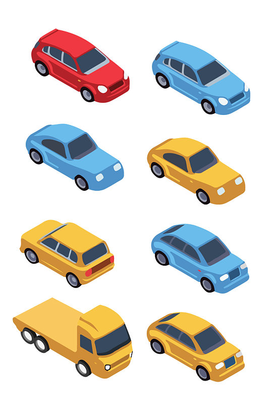 彩色卡通汽车车子设计