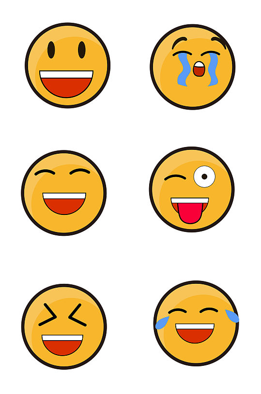 卡通人物表情矢量ui图标