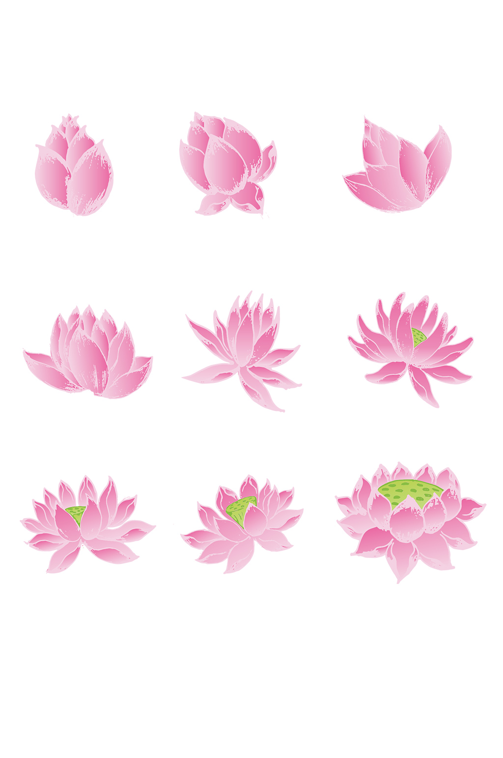 抽象莲花荷花标志免抠素材素材