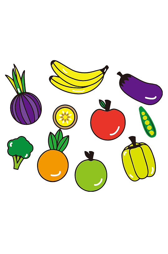 新鲜蔬菜水果图案-众图网