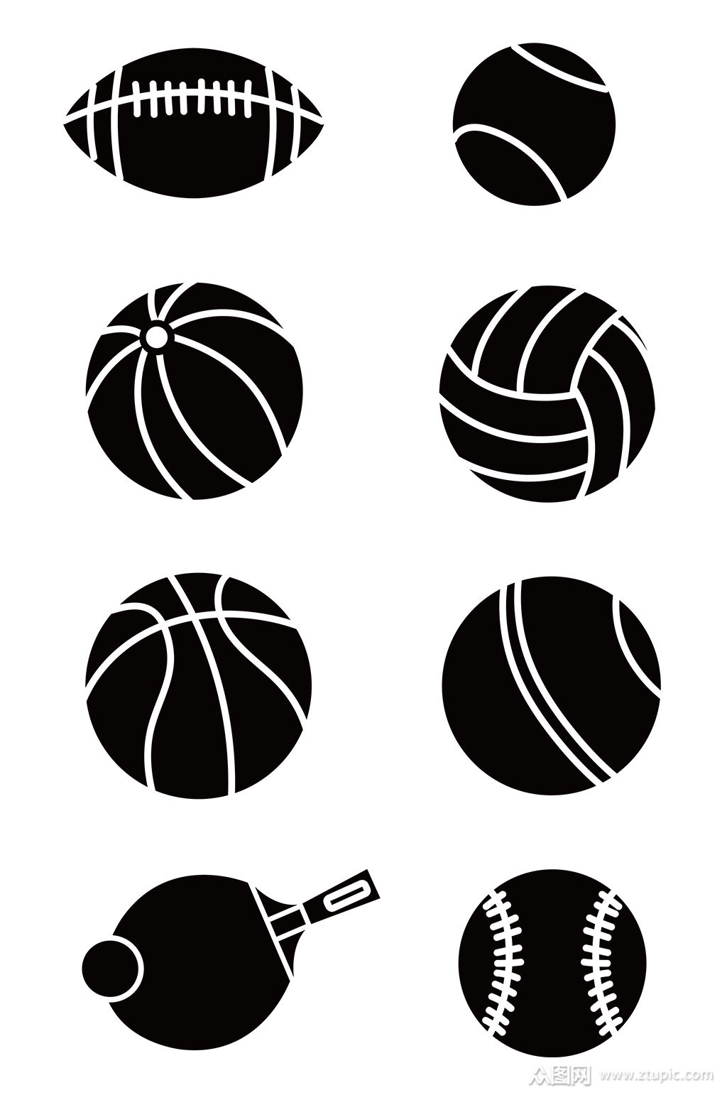 球类运动体育图标免抠