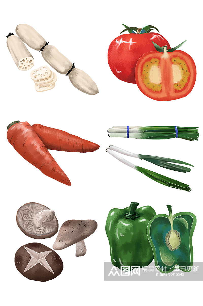 新鲜蔬菜水果图案免抠素材