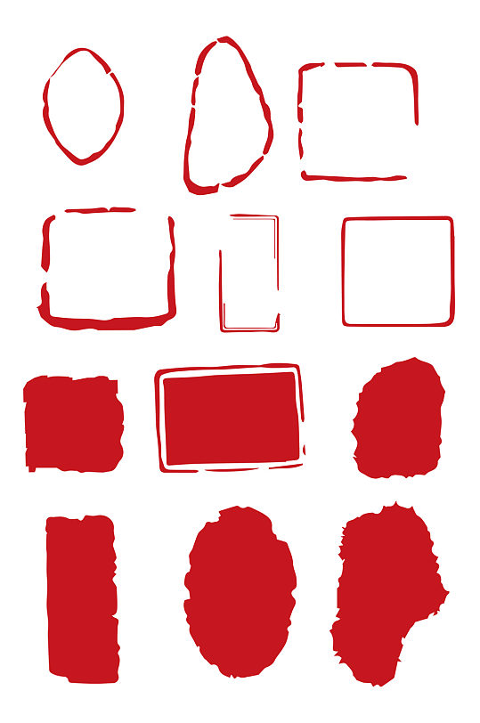 中国复古风印章边框元素