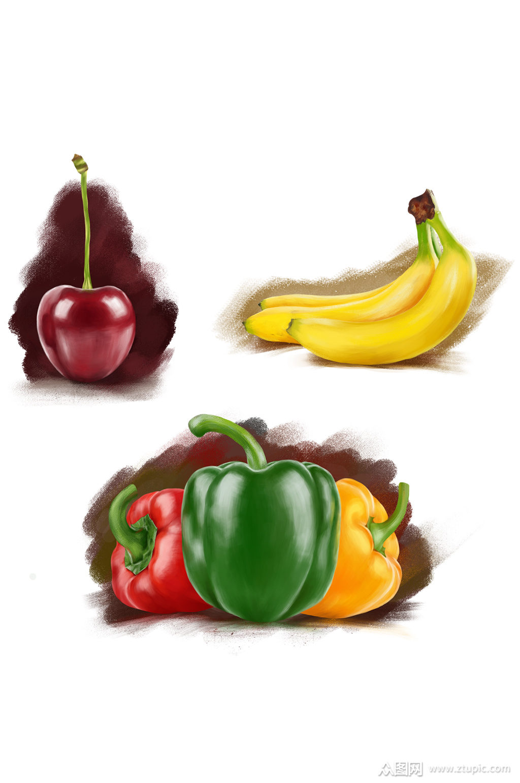 手绘风格蔬菜水果