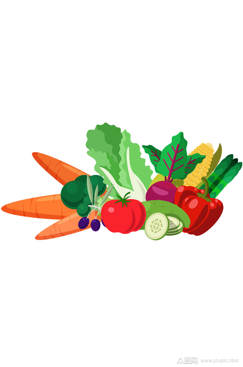 小清新水果蔬菜元素模板下载-编号416796-众图网