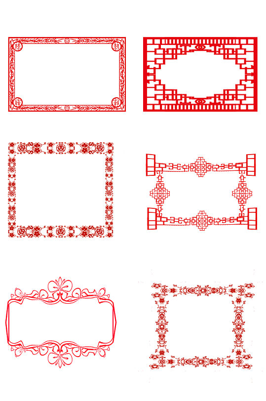 中国元素剪纸边框素材