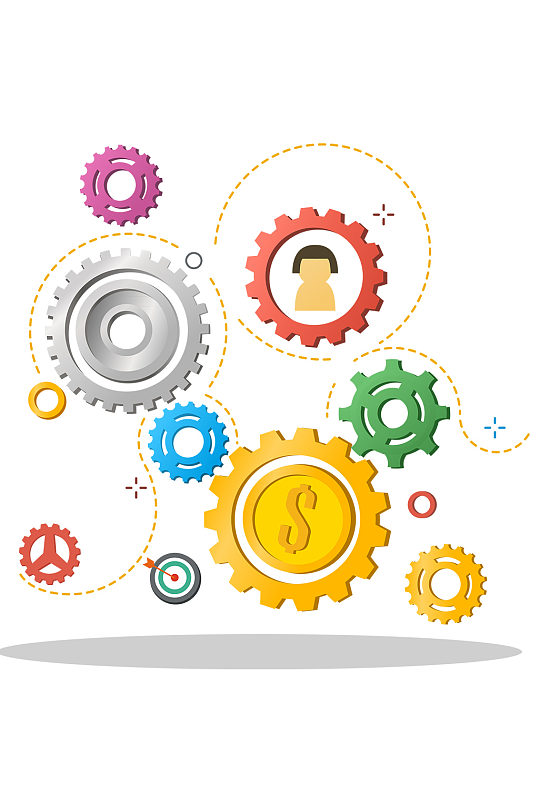 卡通齿轮图标矢量元素