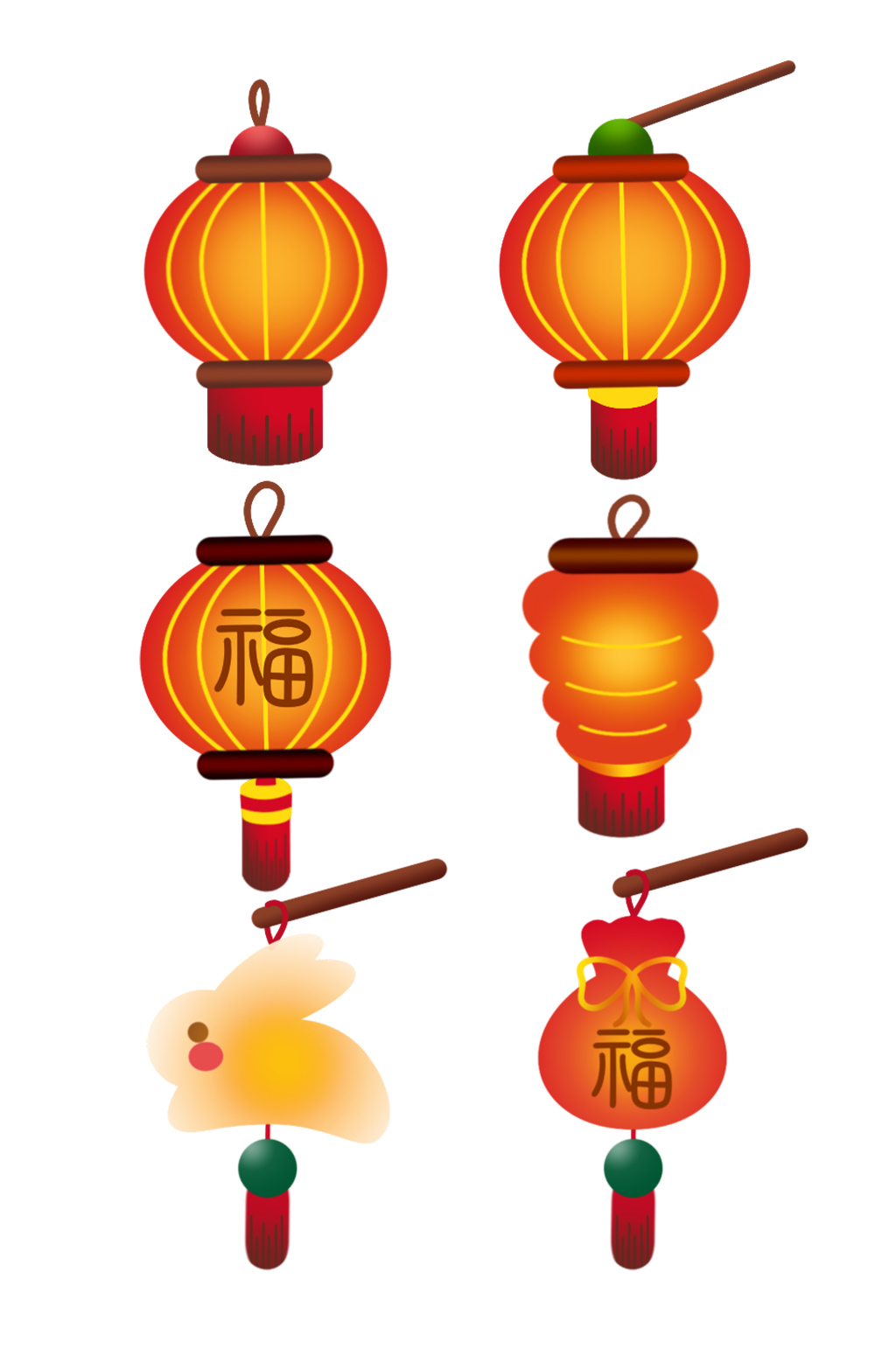 彩色创意圆弧灯笼元素素材