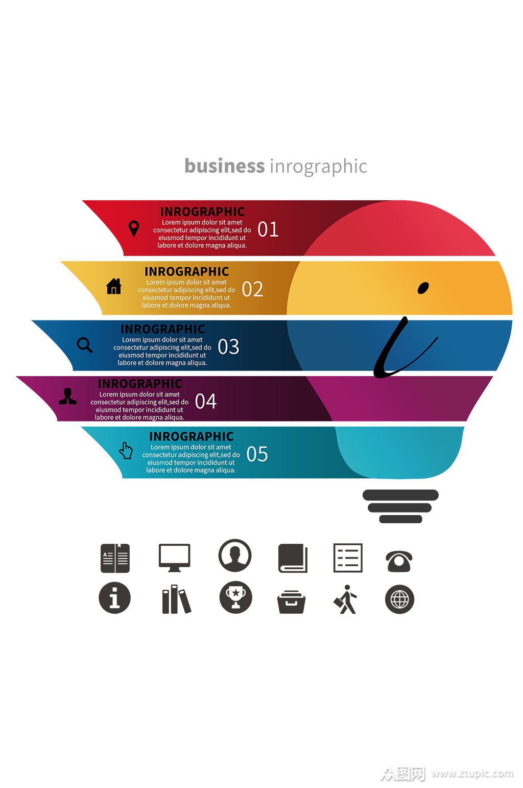 创意ppt元素图表流程图素材