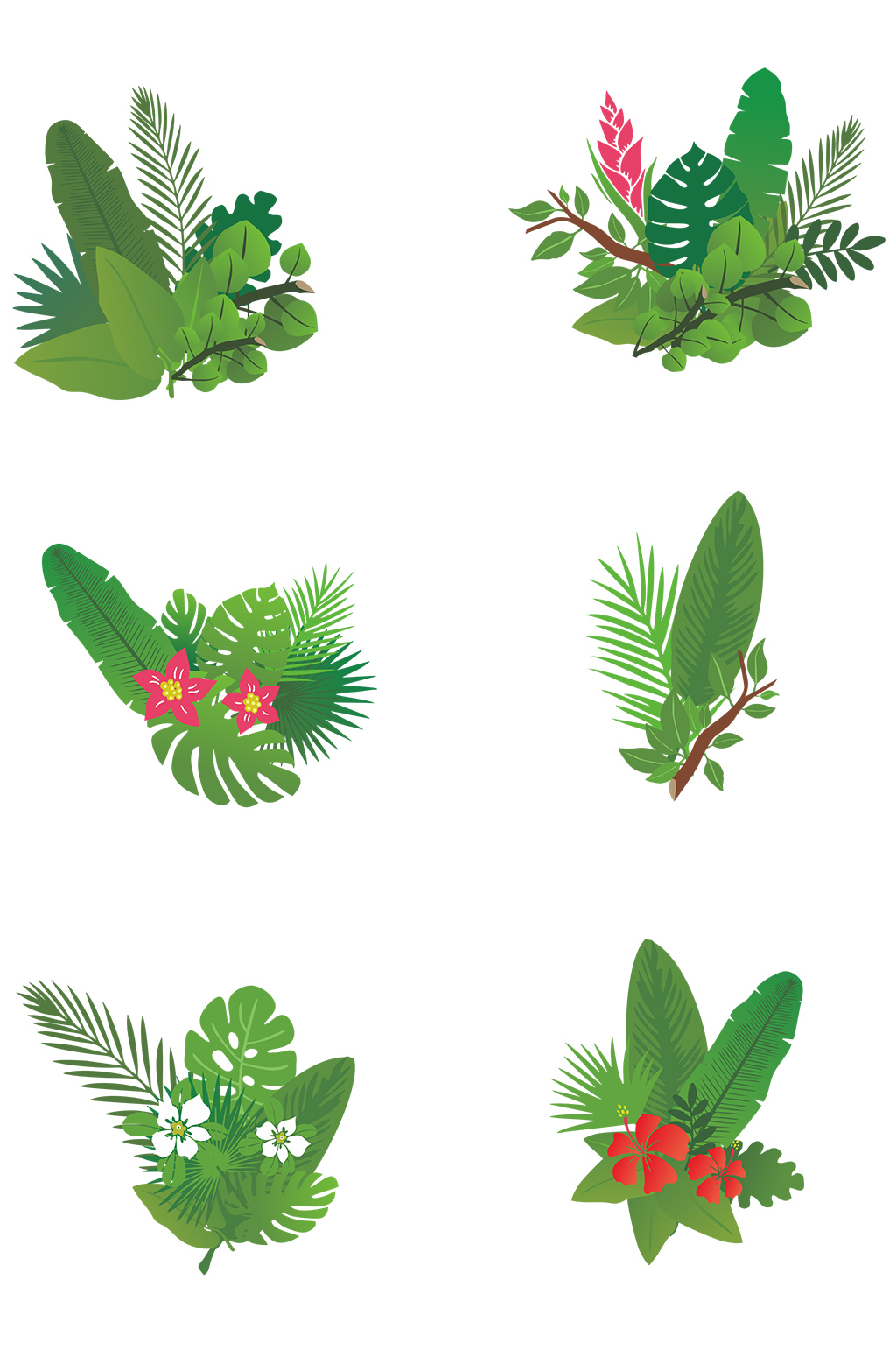 植物标签花元素矢量图