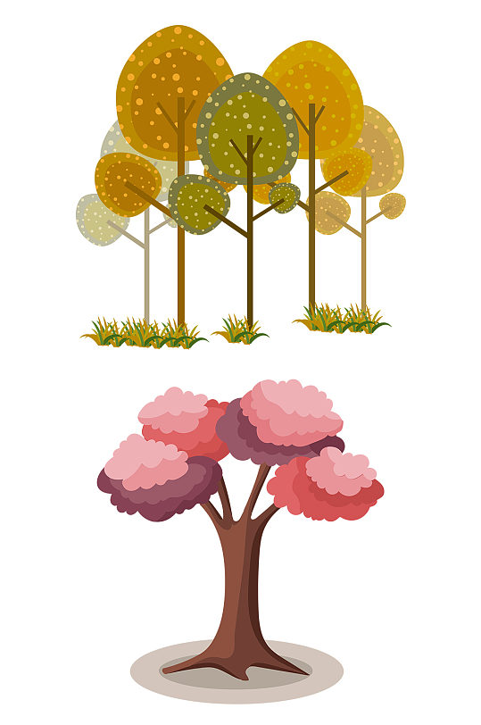 卡通大树矢量图图片-卡通大树矢量图设计素材-卡通大树矢量图模板下载
