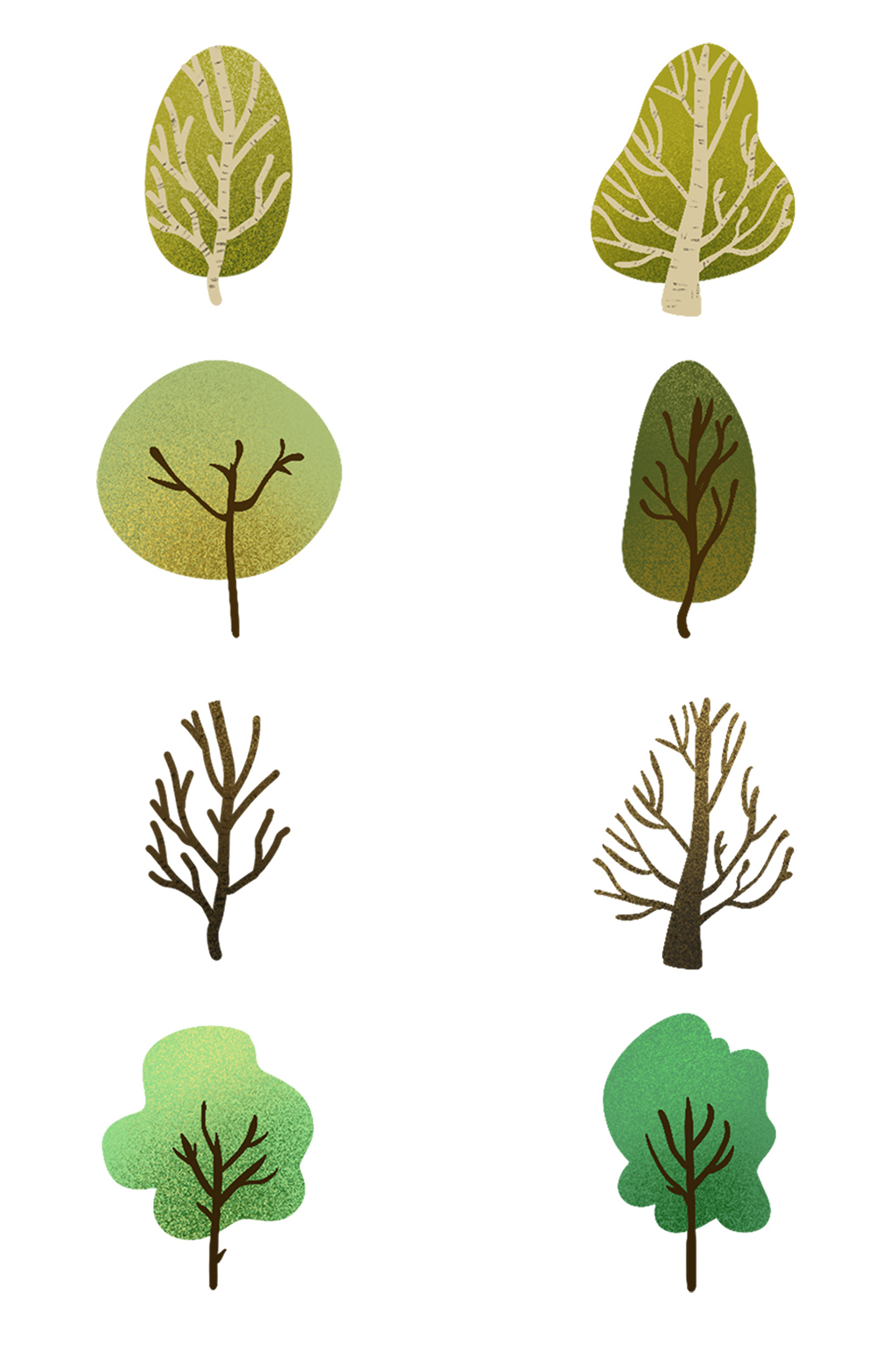 可爱的卡通树矢量素材