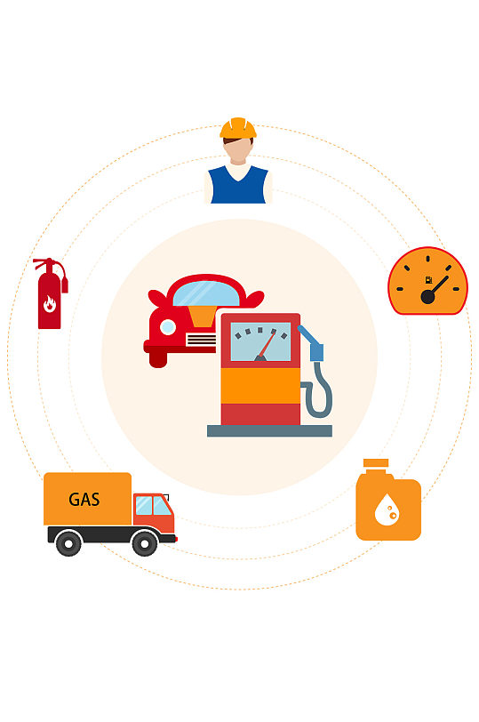 加油站石油信息图