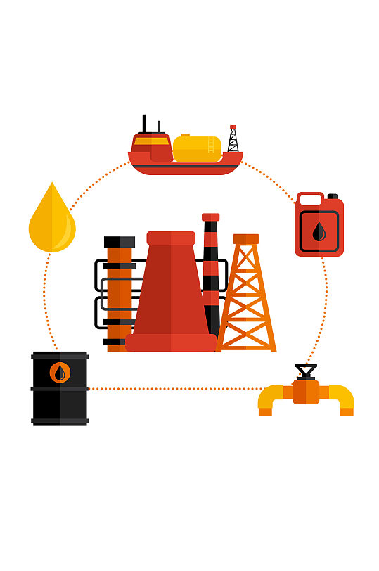 卡通手绘石油运输信息图