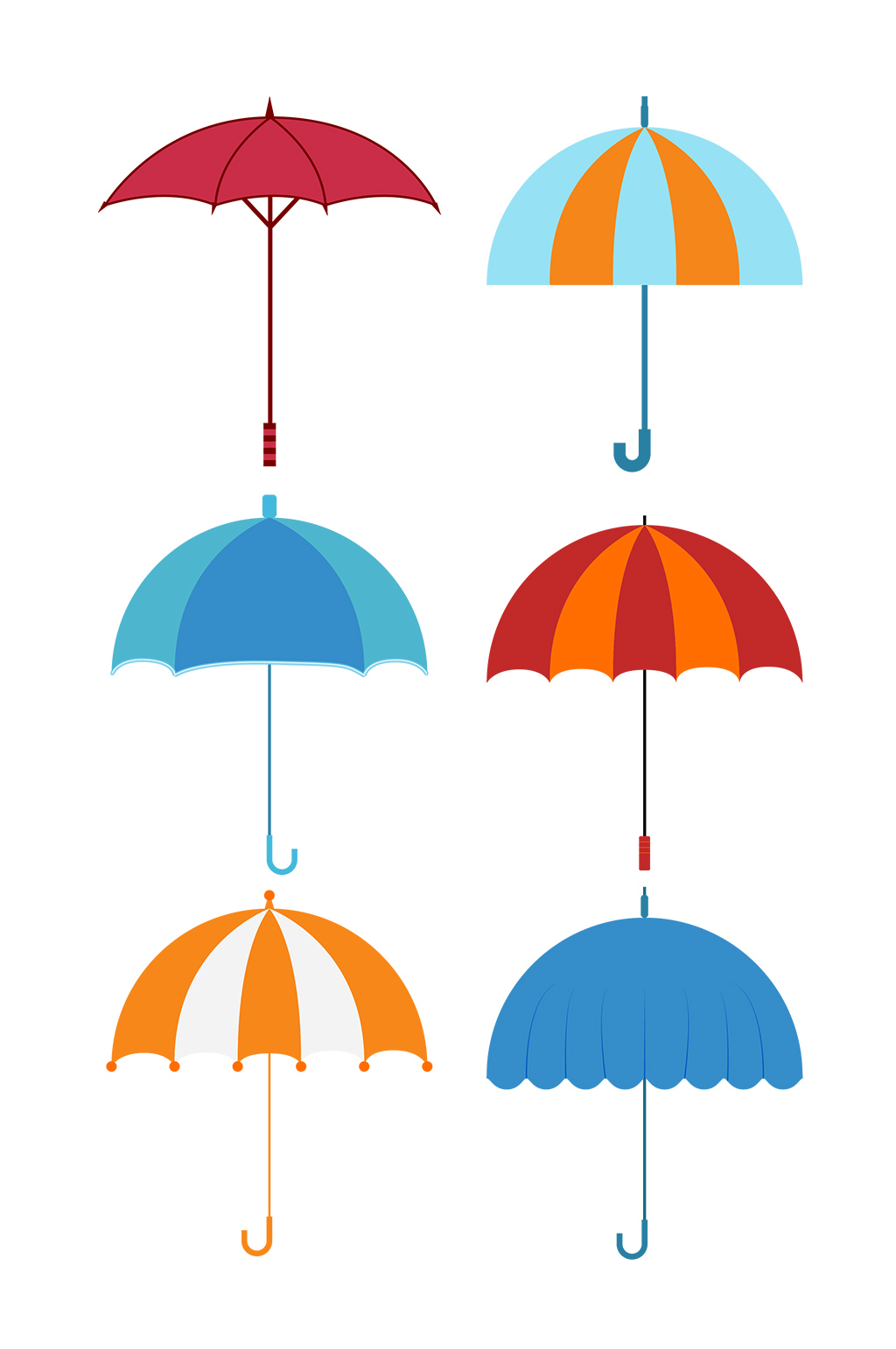 设计立即下载简欧水彩雨伞装饰画雨伞绿色帐篷清新户外露营矢量素材