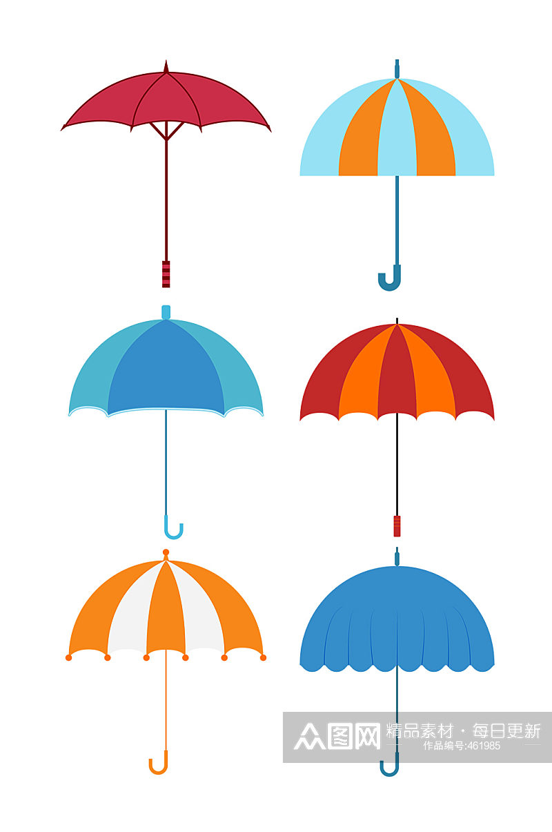 矢量素材夏日雨伞装饰素材素材