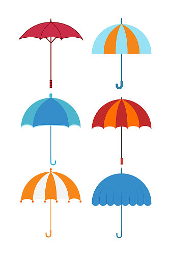 矢量素材夏日雨伞装饰素材