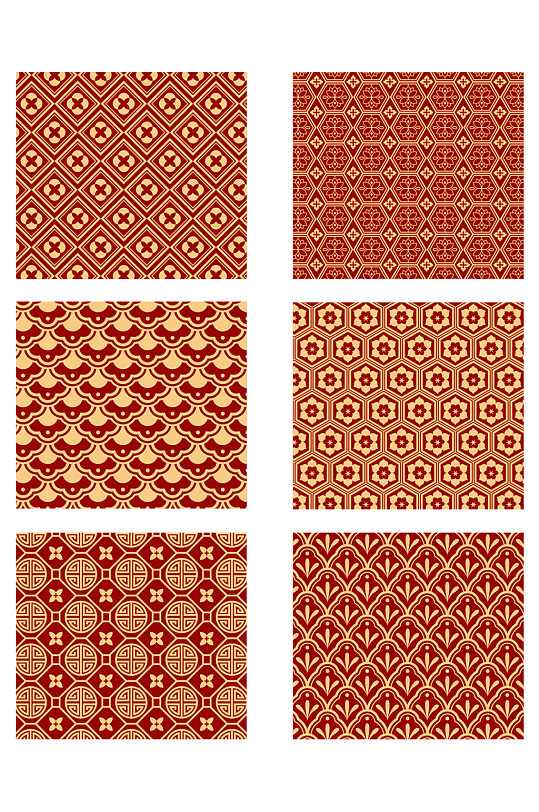 矢量云纹中国风底纹花纹元素