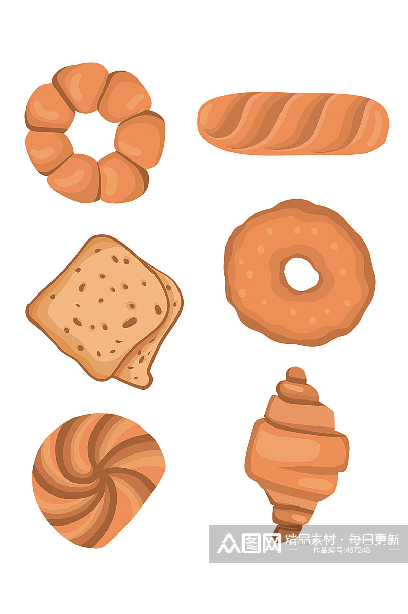 面包牛角面包独立图标设计素材