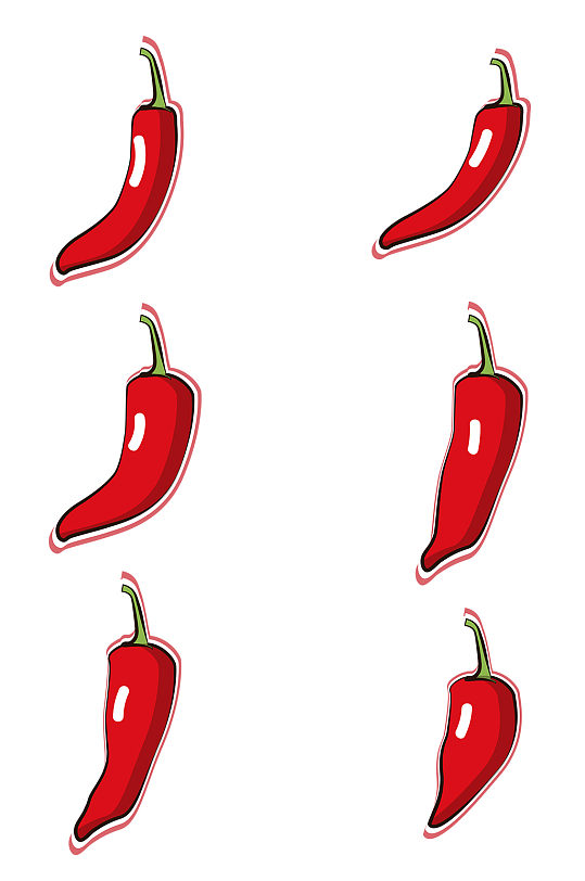插画蔬菜辣椒矢量图案