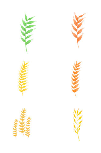 矢量手绘小麦插画免抠元素