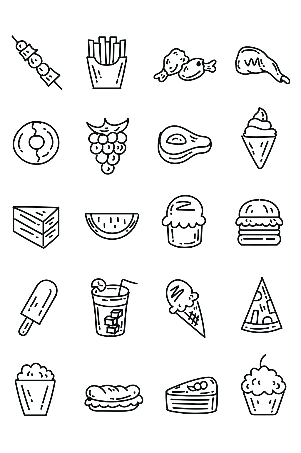 食物黑白装饰画单体图片
