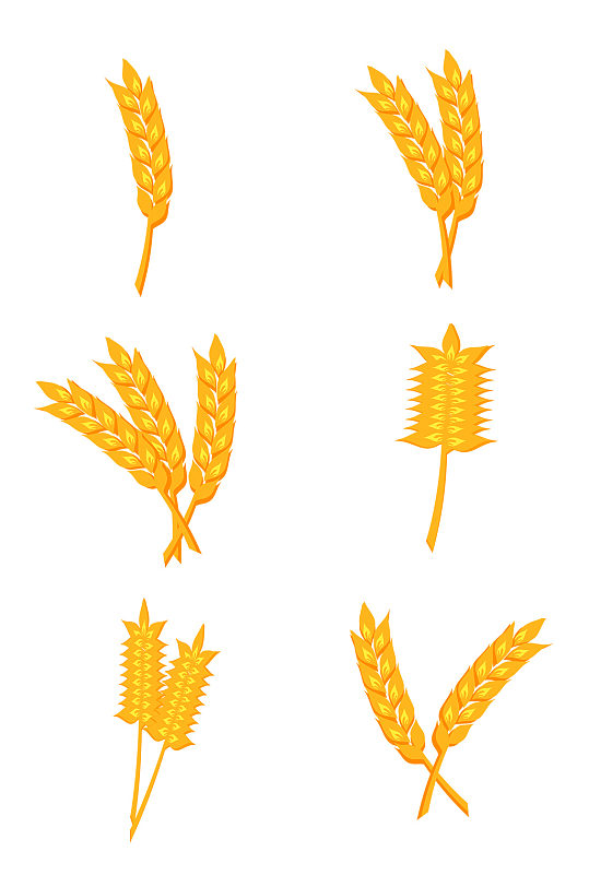 小麦麦穗矢量图免抠素材元素