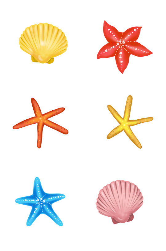 海星贝壳海洋生物免抠