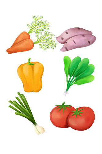 手绘蔬菜健康餐饮萝卜元素