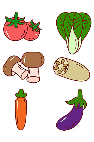 手绘卡通插画蔬菜素材免抠