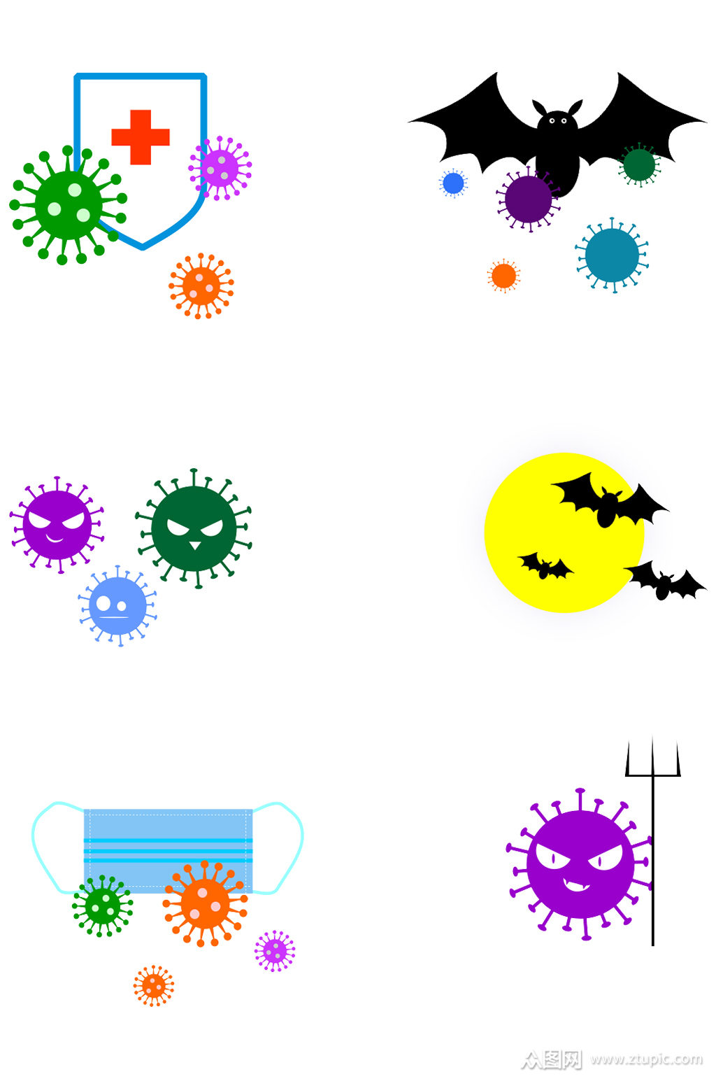 疫情新型冠状肺炎病毒素材