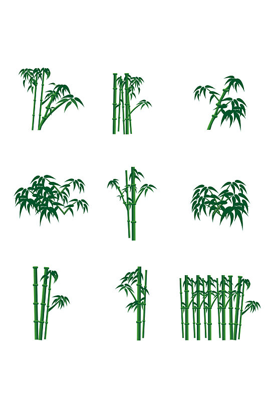 绿色竹子中国风素材免抠