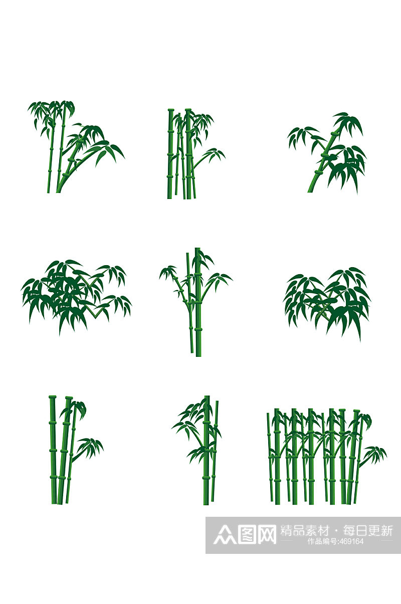绿色竹子中国风素材免抠素材