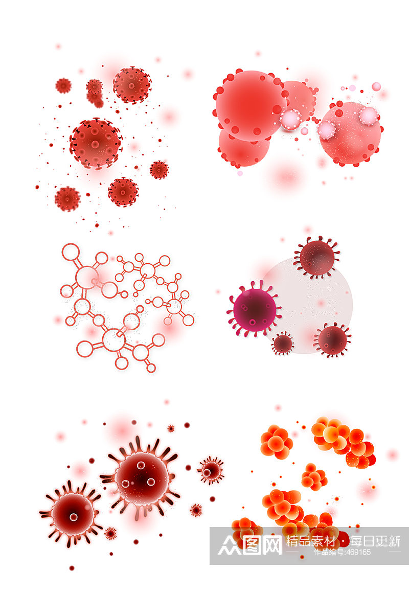 红色血小板分子细菌免抠素材