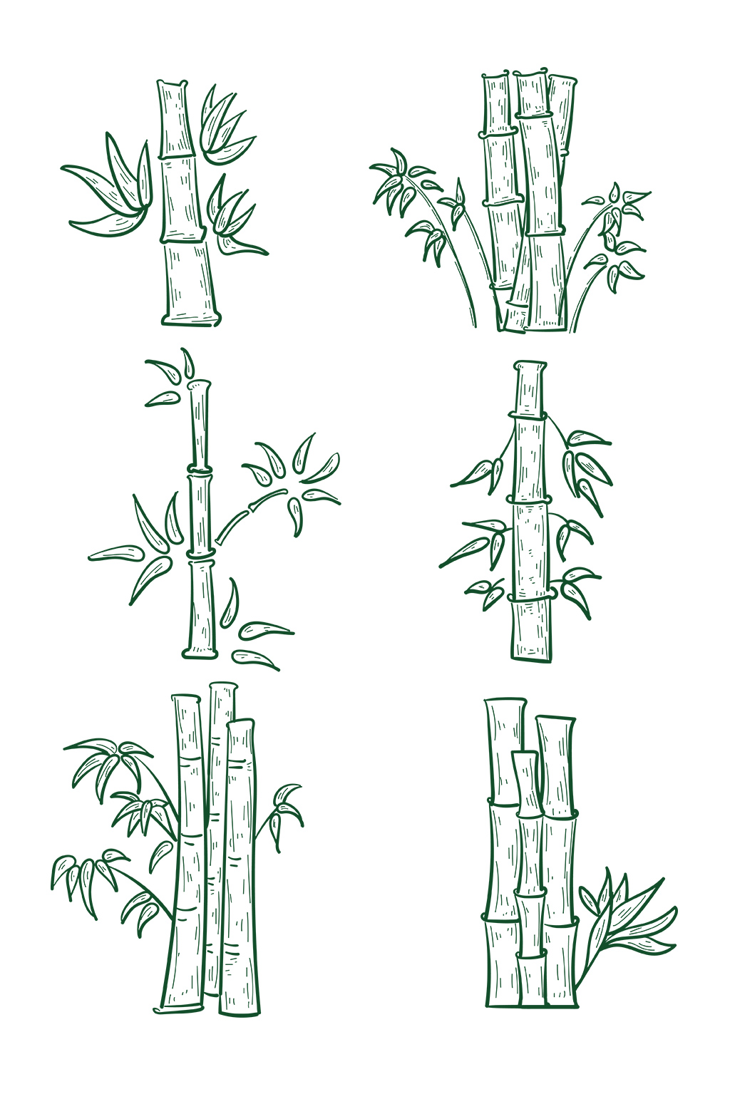 竹子手绘简单图片