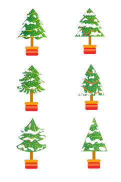 圣诞节雪树元素免抠套图