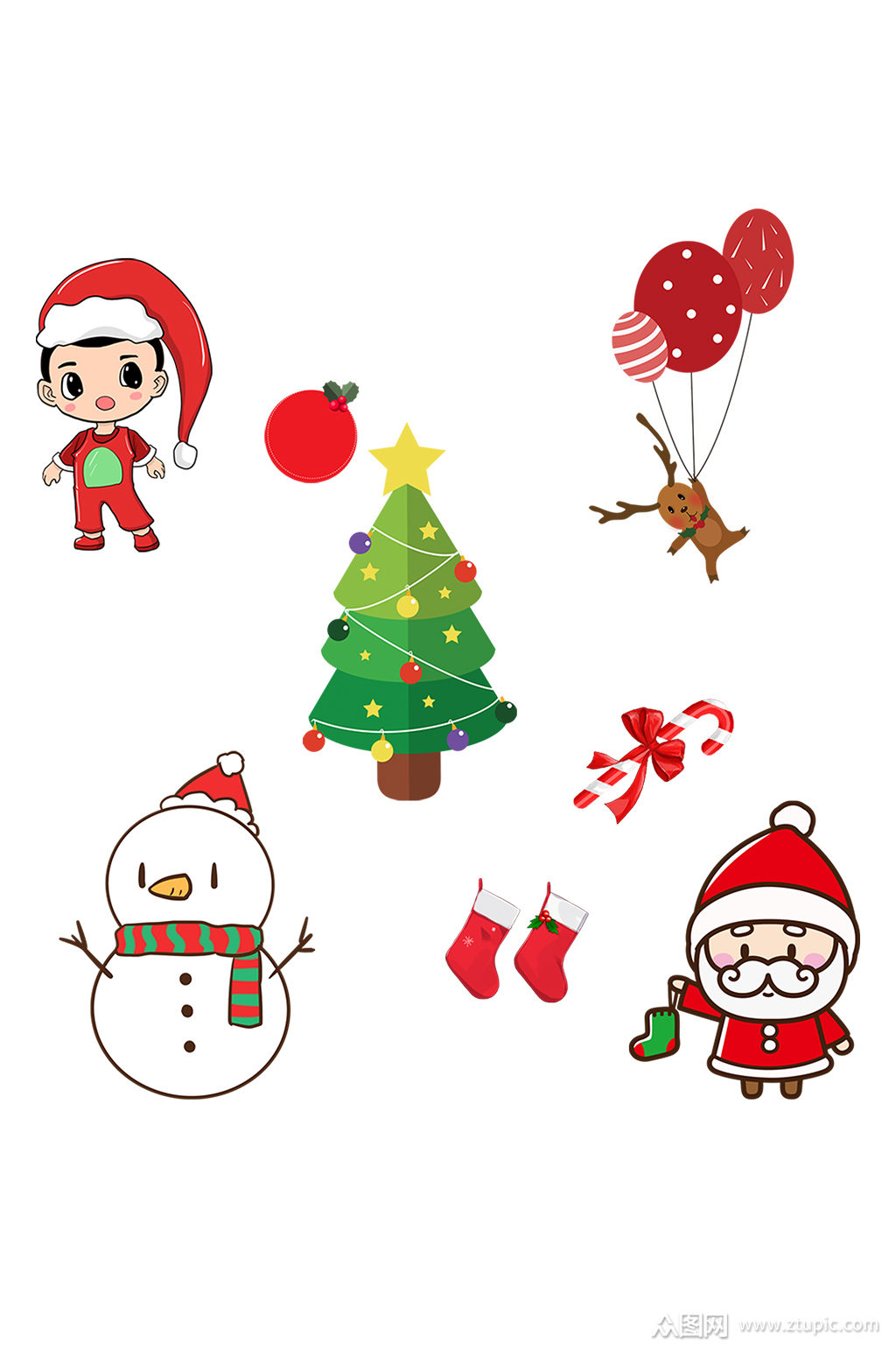 卡通圣诞树矢量免抠