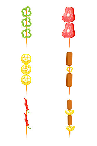 矢量烧烤元素烤串元素设计