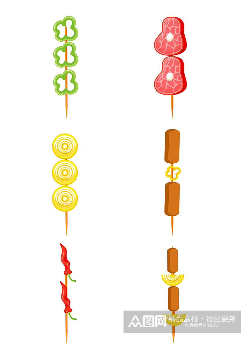 矢量烧烤元素烤串元素设计素材
